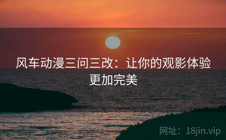 风车动漫三问三改：让你的观影体验更加完美